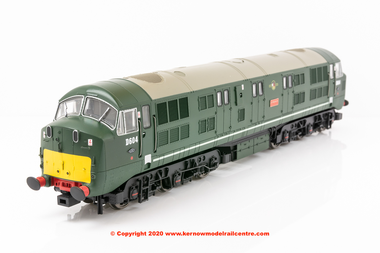 K2608 Class 41 Warship Diesel Locomotive number D604 named "Cossack" in BR Green livery with headcode disks and later grilles